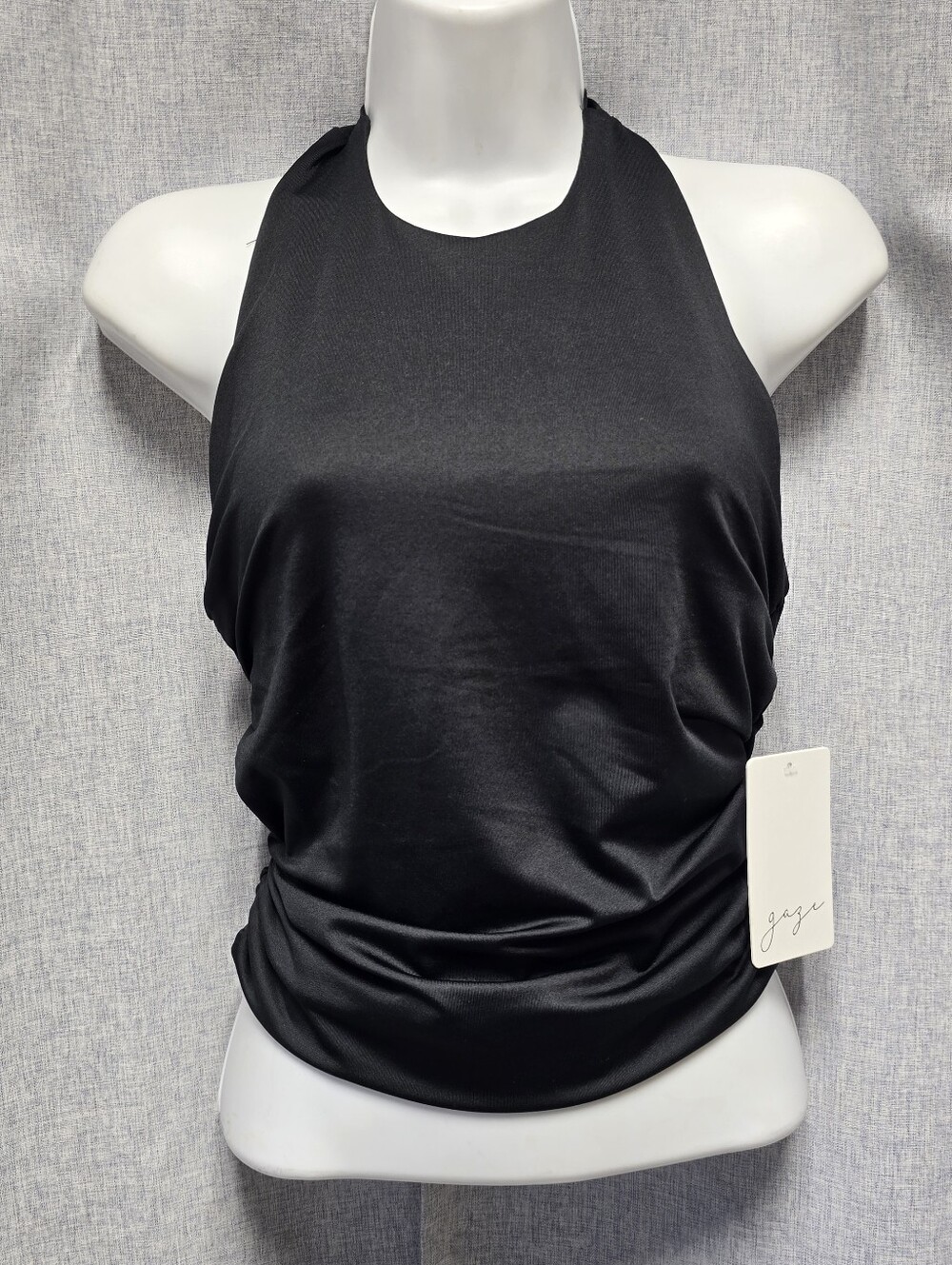 NWT Gaze Women's Black Halter Top Y2K Party Coquette Rave Size M